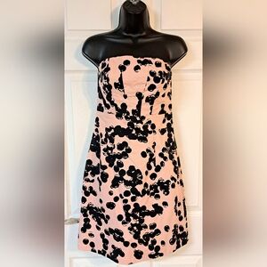The Limited Pale Pink with Black Bubbles Strapless Dress